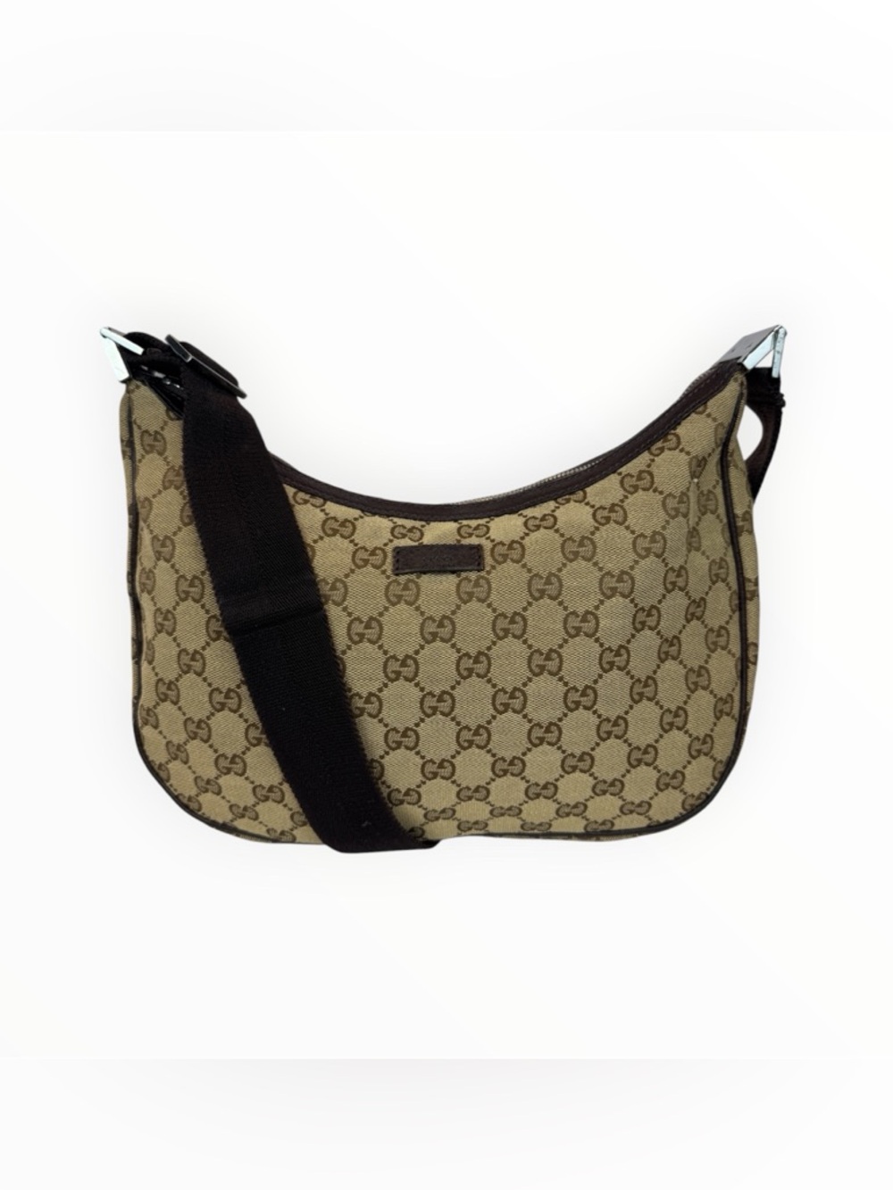 Gucci Beige and Brown GG Canvas Crossbody Bag